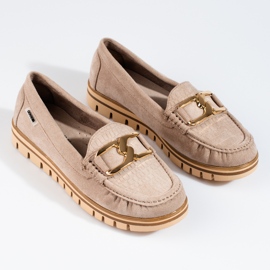 SHELOVET Mocasines mujer Shelobvet ante beige 1