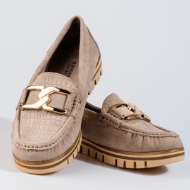 SHELOVET Mocasines mujer Shelobvet ante beige 2