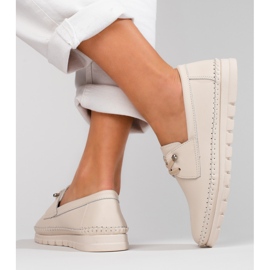Zapatos vinceza piel beige 3