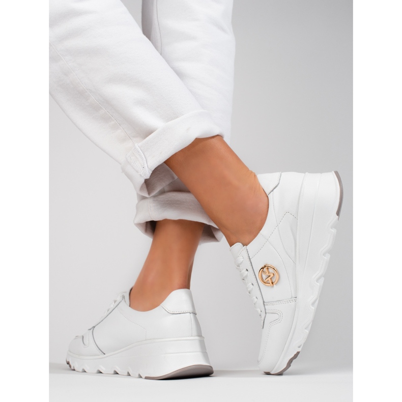 Deportivas de mujer Vinceza de piel en color blanco 2