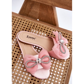 PS1 Pantuflas De Mujer Con Lazo Y Strass Rosa Jolene rosado 7