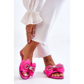 PS1 Pantuflas De Mujer Con Lazo Y Strass Fucsia Jolene rosado 2 PS1 Pantuflas De Mujer Con Lazo Y Strass Fucsia Jolene rosado 2