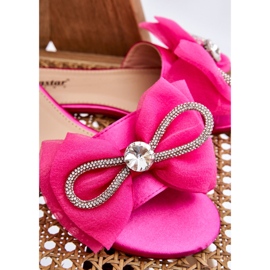 PS1 Pantuflas De Mujer Con Lazo Y Strass Fucsia Jolene rosado 9