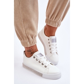 PS1 Zapatillas Deportivas Bajas De Mujer Con Jets Blanco-Plata Demira 4