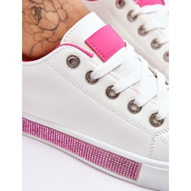 Zapatillas bajas de mujer con chorros Demira en blanco y rosa 9