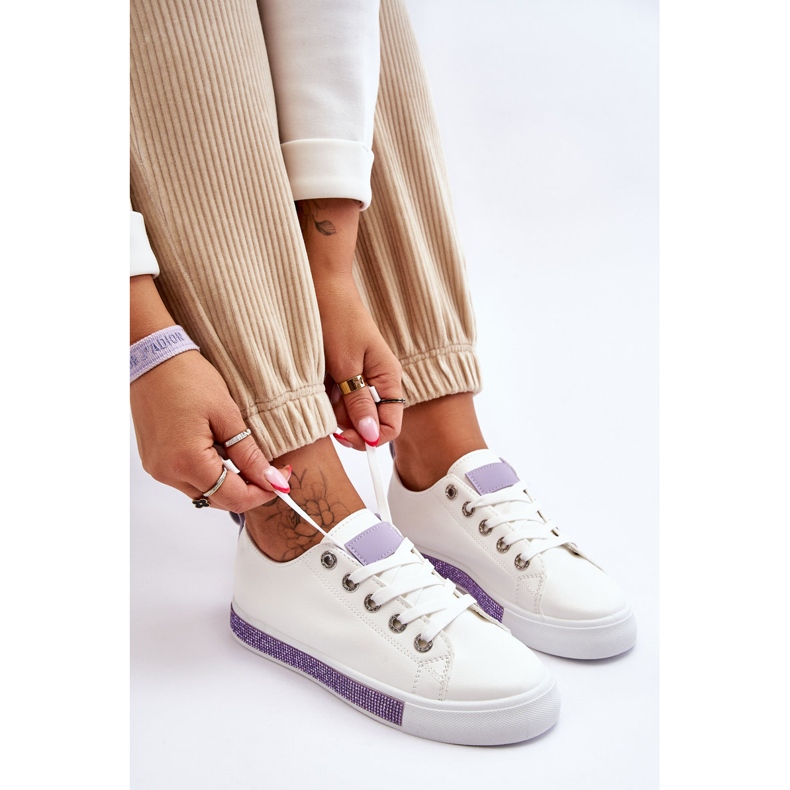 Zapatillas Bajas De Mujer Con Jets Blanco-Morado Demira 1