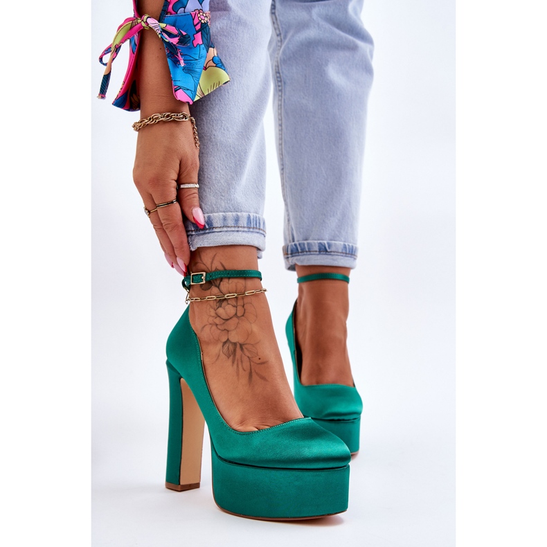 BM Bombas de moda en un tacón alto Hayden verde 1