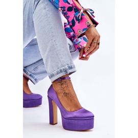 Bombas de moda en un pilar alto morado violeta 5