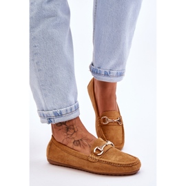 Mocasines clásicos de ante con adorno camel Arla marrón 1