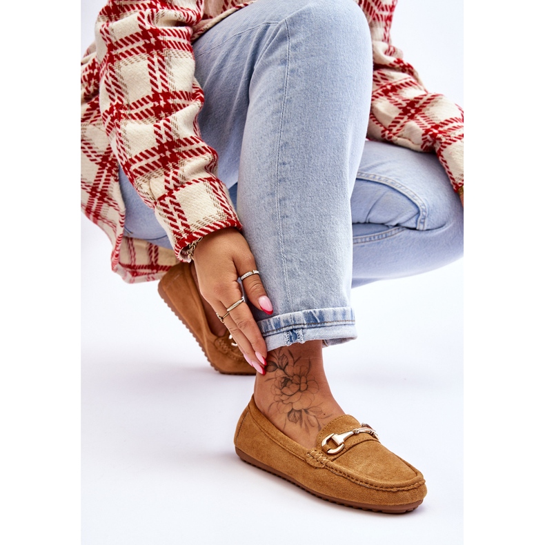 Mocasines clásicos de ante con adorno camel Arla marrón 2