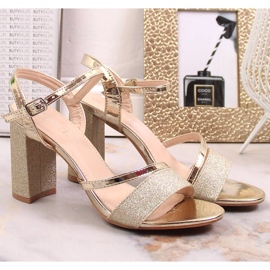 Sandalias mujer brocado dorado en poste Vinceza 2255 2