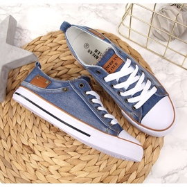Tenis American Club 28/22 de mezclilla con cordones marrón azul 2