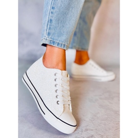 PA1 Deportivas cuña Glitter Blanco Mármol 5