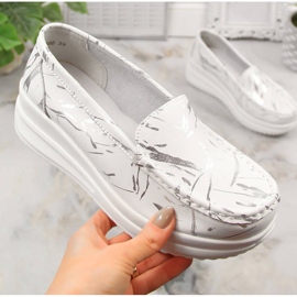 Mocasines de mujer en piel con plataforma blanco Artiker 50C1886 1