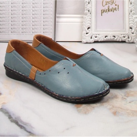 Zapatos slip-on de mujer cómodos en piel azul Artiker 38C0358 3