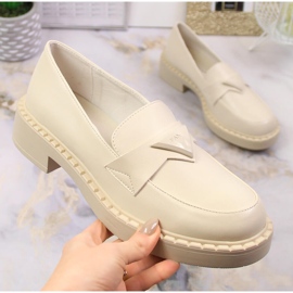 Mocasines Potocki SZ12002 con tacones altos y plataforma beige 2