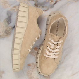 Potocki SZ12005 zapatos plataforma ante beige 4
