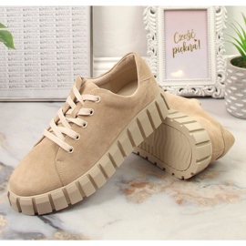 Potocki SZ12005 zapatos plataforma ante beige 5