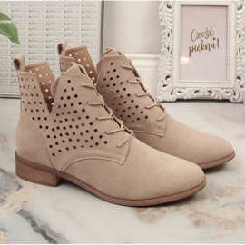 Potocki SZ12089 botas planas caladas ante beige 2