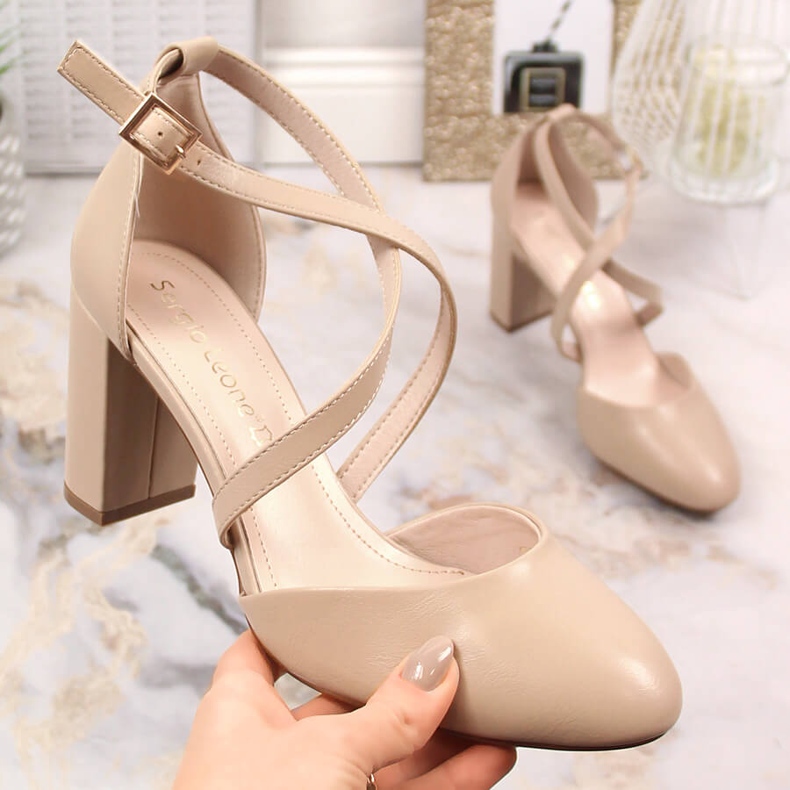 Sandalias de tacón mujer Sergio Leone SK863 café beige 1 Sandalias de tacón mujer Sergio Leone SK863 café beige 1