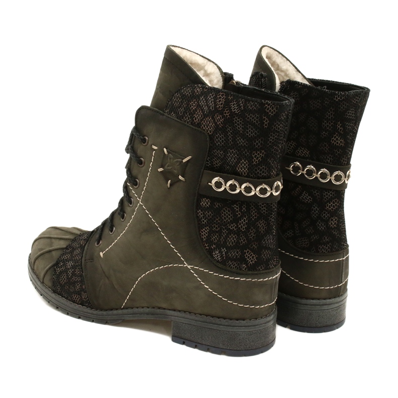Botas cálidas de piel para mujer Maciejka Olive 03961-24 verde 5