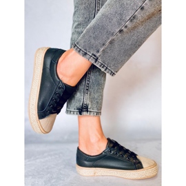 Zapatillas alpargatas de mujer negras NA05P Negro 4