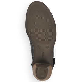 Sandalias mujer piel tacón alto cómodas Rieker 40959-00 negro 12
