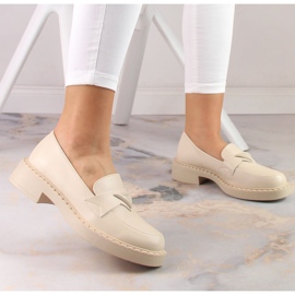 Mocasines Potocki SZ12002 con tacones altos y plataforma beige 5