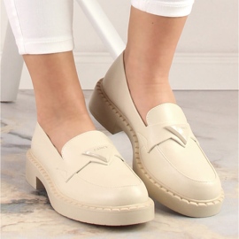 Mocasines Potocki SZ12002 con tacones altos y plataforma beige 6