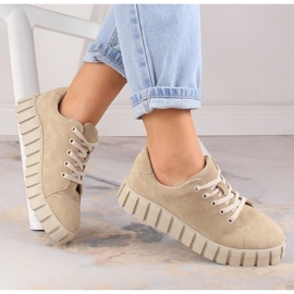 Potocki SZ12005 zapatos plataforma ante beige 6