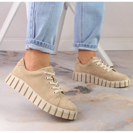 Potocki SZ12005 zapatos plataforma ante beige 7