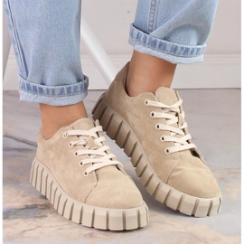 Potocki SZ12005 zapatos plataforma ante beige 8
