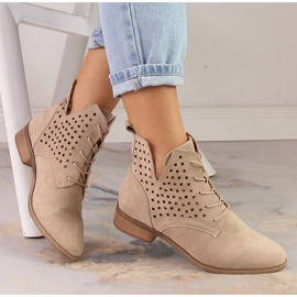 Potocki SZ12089 botas planas caladas ante beige 4