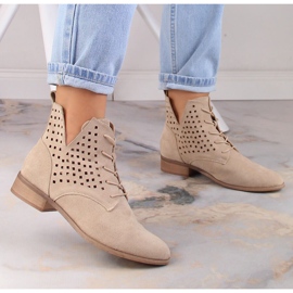 Potocki SZ12089 botas planas caladas ante beige 5