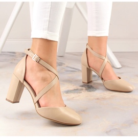 Sandalias de tacón mujer Sergio Leone SK863 café beige 4