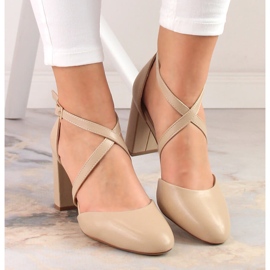 Sandalias de tacón mujer Sergio Leone SK863 café beige 5