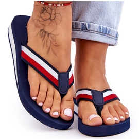 Chanclas con plataforma Big Star para mujer LL274779 Azul marino 7