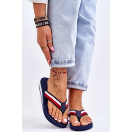 Chanclas con plataforma Big Star para mujer LL274779 Azul marino 1
