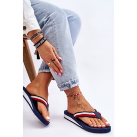 Chanclas con plataforma Big Star para mujer LL274779 Azul marino 4
