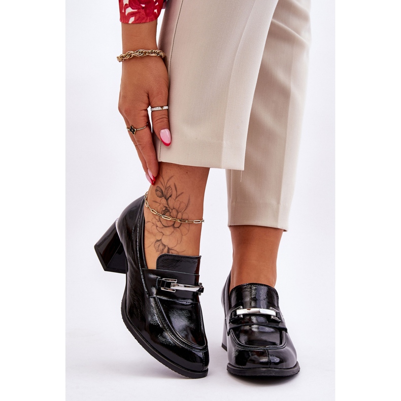 Lemar Cómodos Zapatos De Salón Lacados Damira Negros 1