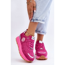Deportivas Mujer Ante Plataforma GOE LL2N4002 Fucsia rosado 3