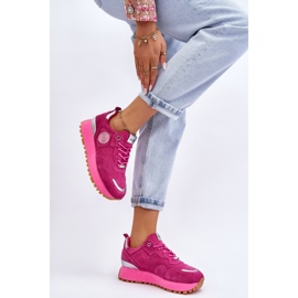 Deportivas Mujer Ante Plataforma GOE LL2N4002 Fucsia rosado 4