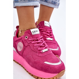 Deportivas Mujer Ante Plataforma GOE LL2N4002 Fucsia rosado 6