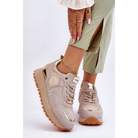 Deportivas Mujer Ante Plataforma GOE LL2N4001 Beige marrón 3