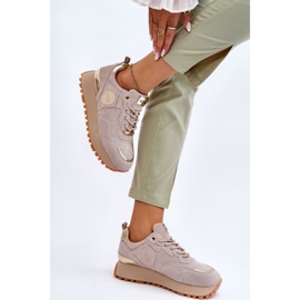 Deportivas Mujer Ante Plataforma GOE LL2N4001 Beige marrón 4