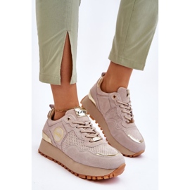 Deportivas Mujer Ante Plataforma GOE LL2N4001 Beige marrón 6