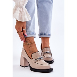 S.Barski Bombas cómodas en tacones masivos Beige Julien 1 S.Barski Bombas cómodas en tacones masivos Beige Julien 1
