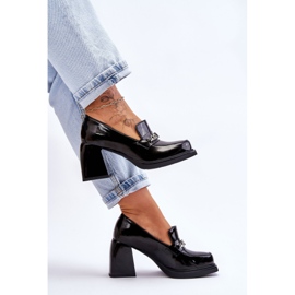 S.Barski Bombas cómodas en tacones masivos Julien negro 4