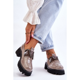 S.Barski Zapatos Lacados Con Adornos Gris Keily 2