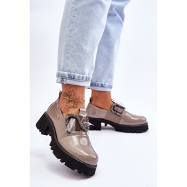 S.Barski Zapatos Lacados Con Adornos Gris Keily 3